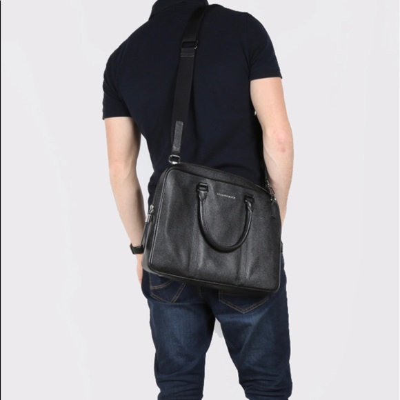 Burberry Calf Grain Leather Newburg Unisex Briefcase Messenger Bag - Picture 7 of 12